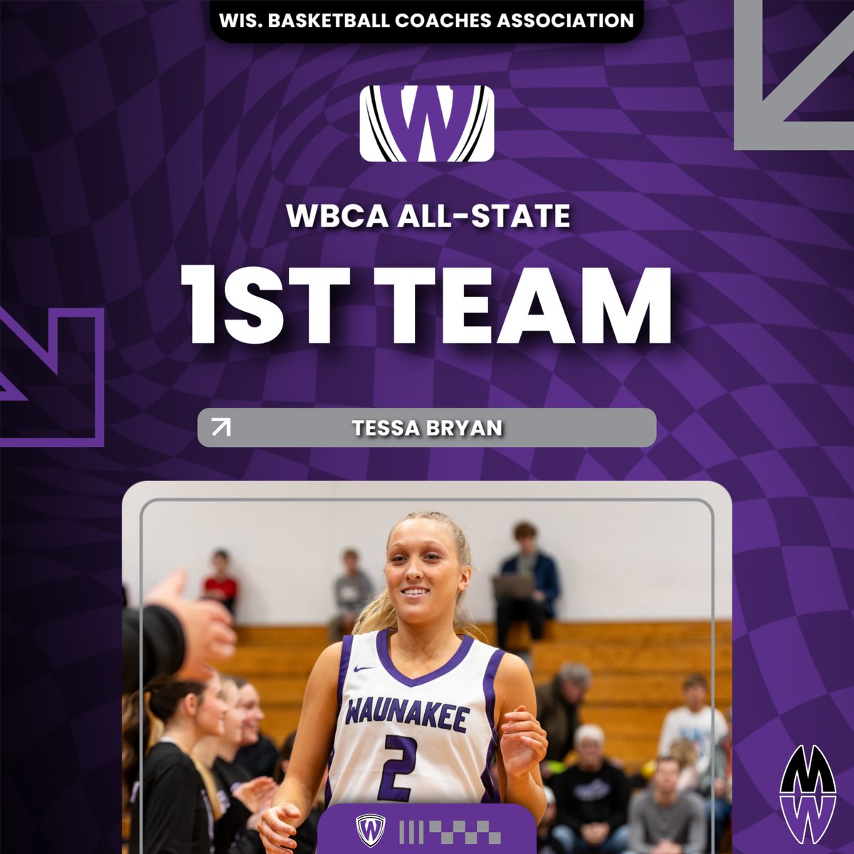 Congrats to Tessa Bryan on being named WBCA Division 1 1st-Team All-State!