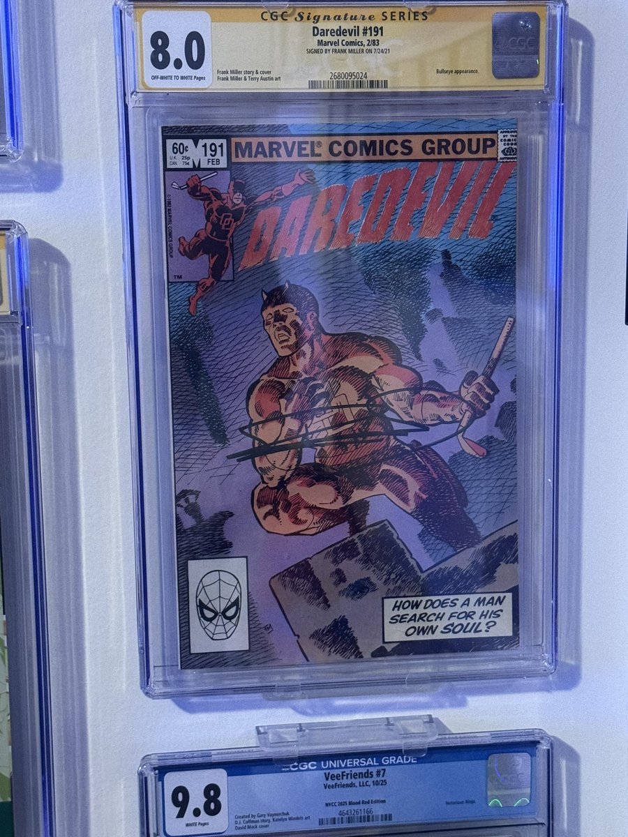 Daredevil comic from 1983. Signed by Frank Miller.