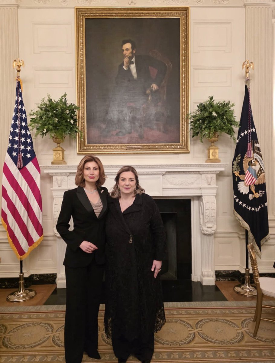 GeorgianEmbassy's tweet photo. Looking back at the successful conclusion of the official visit of the First Lady of Georgia, H.E. Tamar Bagrationi, to Washington, D.C., at the kind invitation of @Flotus, H.E. Melania Trump 🇺🇸. The visit took place within the framework of the global coalition #FosteringtheFutureTogether

During her visit, the First Lady of 🇬🇪 engaged in bilateral meetings with her counterparts from around the world, delivered a keynote address at the White House summit, and paid a visit to the #Georgian Orthodox Church in Washington, D.C., where she presented an icon of Saint George 🙏✨

United by shared values and a common vision — to advance education, well‑being, and a brighter future for our children 🌍