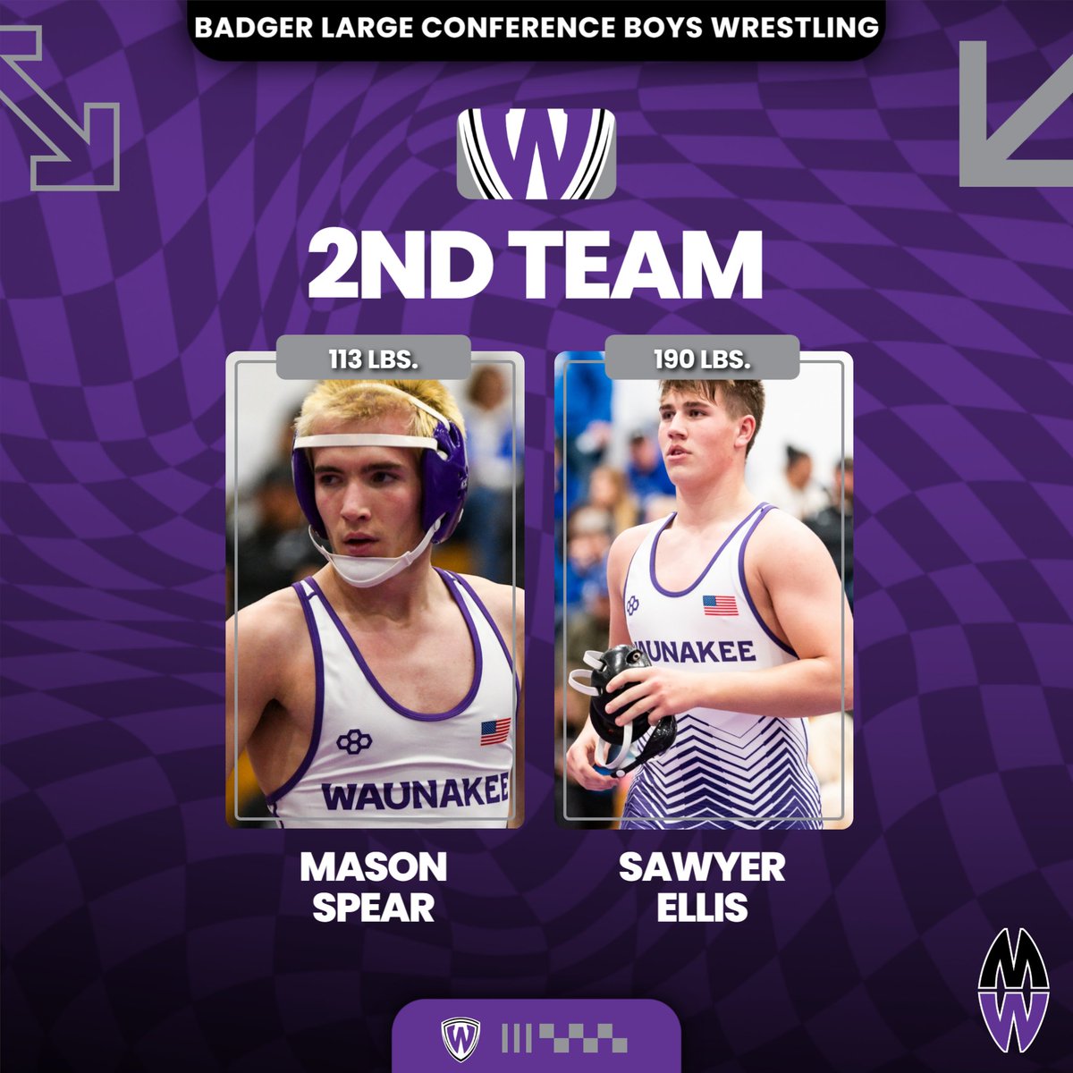 Congrats to Mason Spear &amp; Sawyer Ellis on earning 2nd-Team All-Conference honors for boys wrestling!