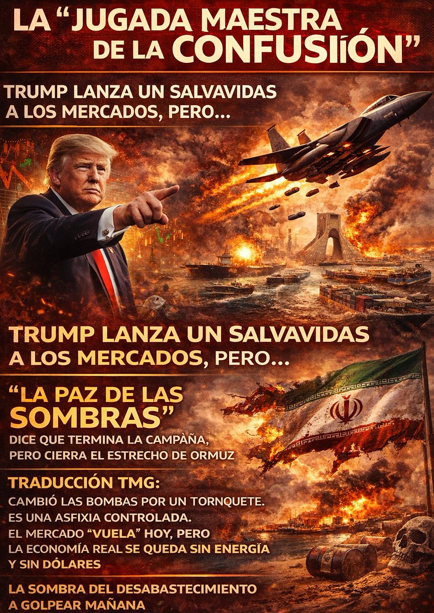compa1968's tweet image. #CYCLES #MARKETS #CRASH #CICLICO 
TRUMP LANZO SALVAVIDAS EMOCIONAL A MERCADOS 

SI ESTRECHO ORMUZ CONTINUA CERRADO, SIGNIFICARA GARANTIZAR ESTANFLACION
ESTRUCTURAL 

SIMPLEMENTE SIRVIO X HOY FRENTE A DISCURSO TOTALMENTE DIF DEL LIDER IRANI Q DESTRUIRIA SEDES CIAS EEUU EN ORIENTE