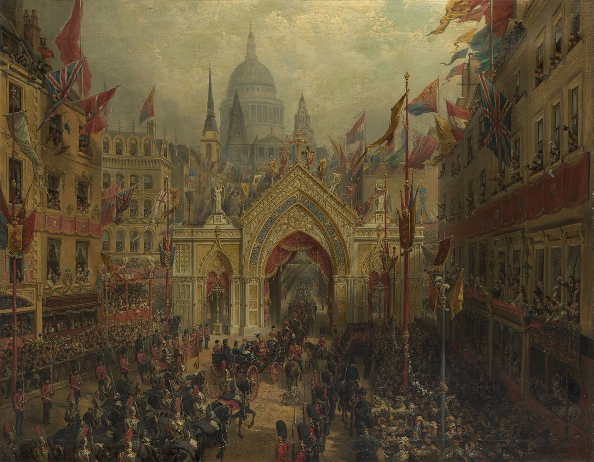 SeekAfterBeauty's tweet photo. The Procession to St. Paul’s Cathedral, by Nicholas Chevalier (1828-1902) https://t.co/Woyoo7AhtO