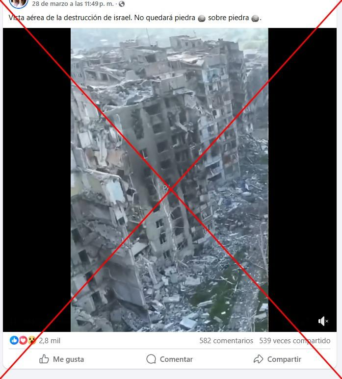 AfpFactual's tweet photo. 🇮🇱 🇮🇷 Un video de edificios en ruinas se difunde como si fuese una ciudad israelí dañada tras un ataque de Irán.

🔎 Pero la escena es de la localidad ucraniana Bajmut, grabada en junio de 2023.

➡️ https://t.co/u0Pz3m976L https://t.co/kEQGObfxv3