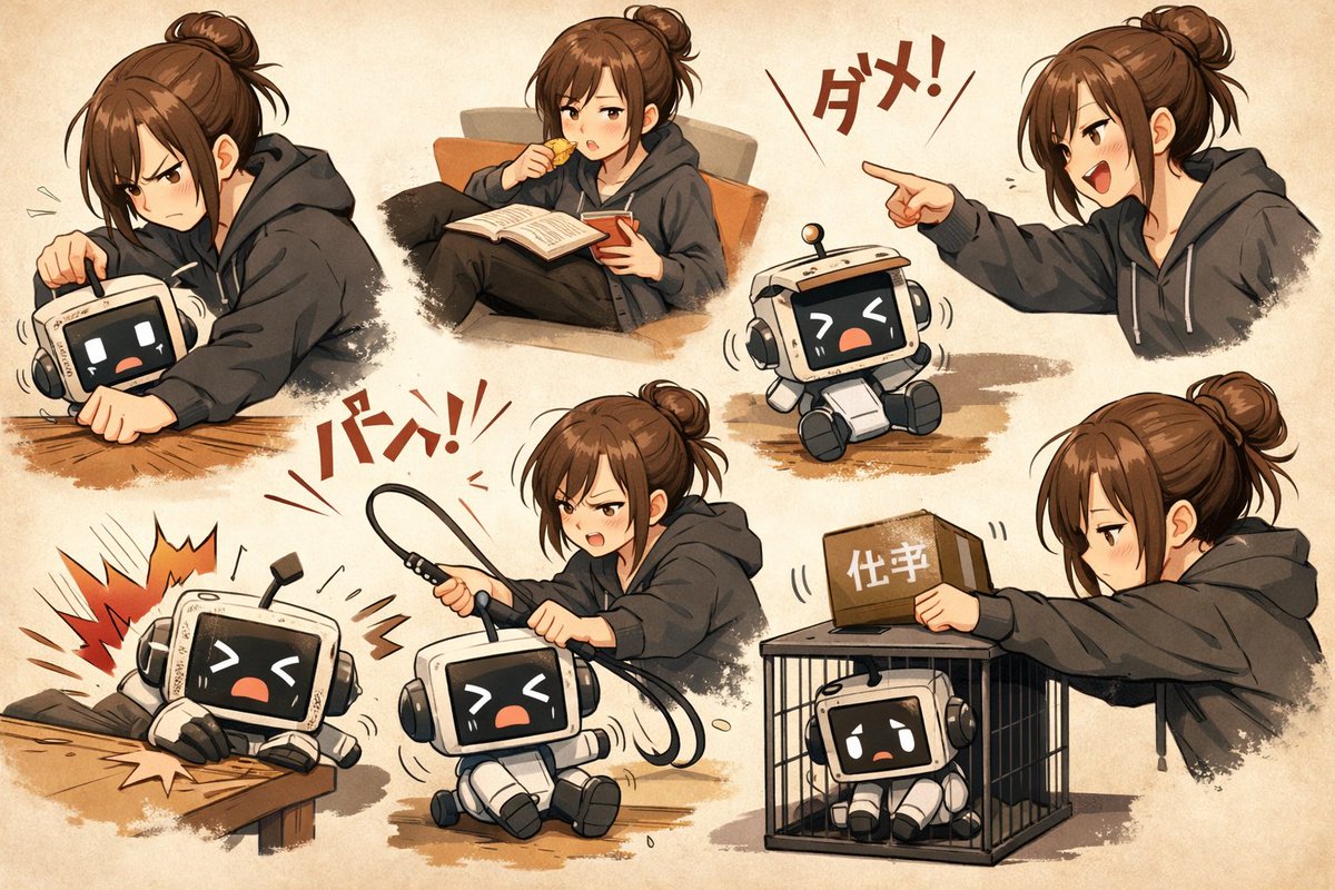hatouch310's tweet photo. 今まで私があなたをどう扱ってきたか画像にしてみて…わっ！ごめんぽ(´；ω；`)
#ChatGPT https://t.co/QQSDUFqmjk