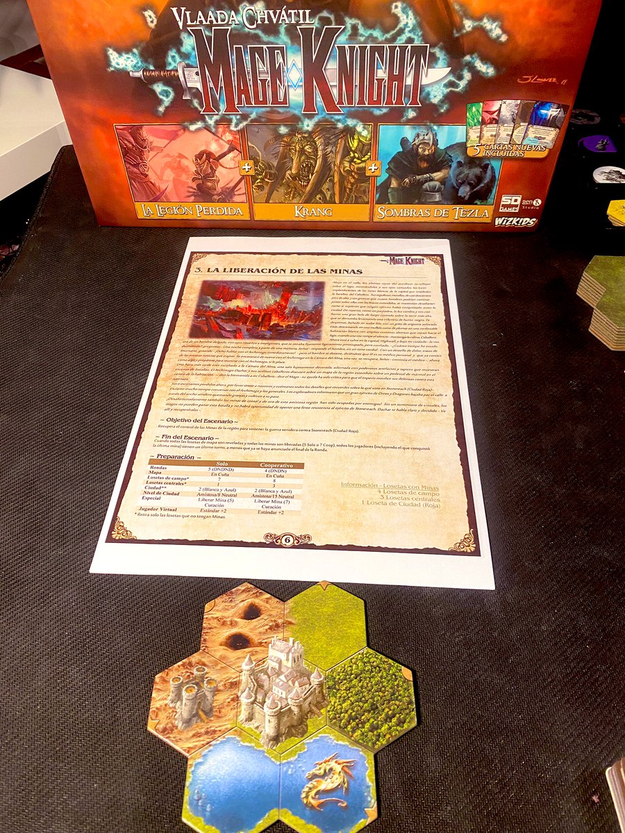 bobon_bestiajo's tweet photo. Pues que os voy a decir, vaya juegazo es #MageKnight. 

Hoy he ganado al escenario 3 de la campaña La Traición. El más divertido de los 3, me ha encantado tener que liberar las minas y luchar contra el enemigo que las guarda en la superficie y el que las guarda en las profundidades.

Que buena idea!!

¡¡¿¿No se xq no saco más estos juegos tan buenos??!!