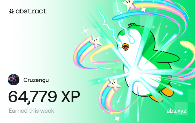 creeptochange's tweet photo. 64,779 XP. 7 Days. Top 50 secured. 🐧💎

The Abstract engine is humming and my Bearish #1996 is leading the charge. If you aren’t farming now, you’re missing the biggest play of 2026.

See you at the TGE. 🚀🍯

#Abstract #PudgyWorld #Blinko #Crypto #Airdrop #Snapshot #AbstractArmy