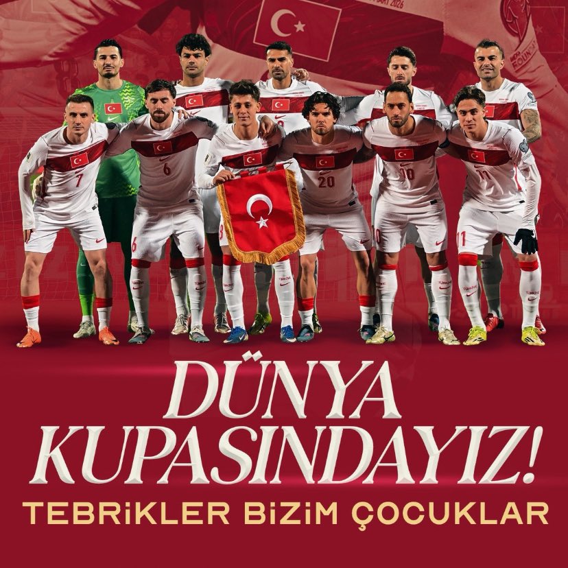 FİFA Dünya Kupası Play-Off finalinde Kosova karşısında elde ettiğimiz galibiyetle bizlere büyük bir gurur ve tarifsiz bir sevinç yaşatan ve 24 yıl aradan sonra Dünya Kupasına adını yazdıran A Millî Takımımızı yürekten tebrik ediyorum.🇹🇷👏
