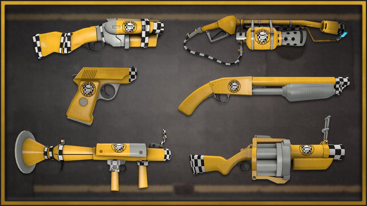 TF2Emporium's tweet photo. New War Paint, Taxi Cabbed War Paint! Vote now on Steam Workshop: https://t.co/KBLoMlXYtH #TF2 https://t.co/wMrNH5j98l