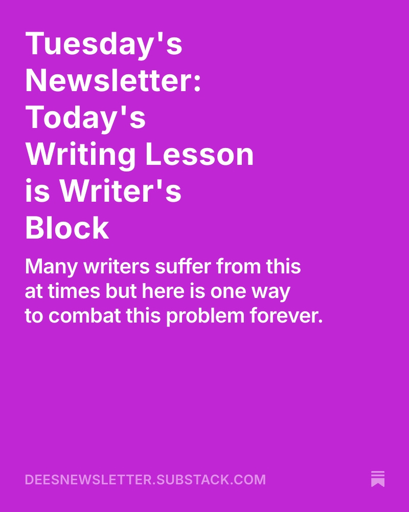 deniselarkin's tweet photo. Tuesday's Newsletter: Today's Writing Lesson is Writer's Block https://t.co/sRjA8mYXJc
#writing #writers #writerscommunity #WritingCommmunity #writerslife #writersblock #subconscious #themind #inspiration #CarlJung #SigmundFreud #Substack https://t.co/CkXdVjDtNT