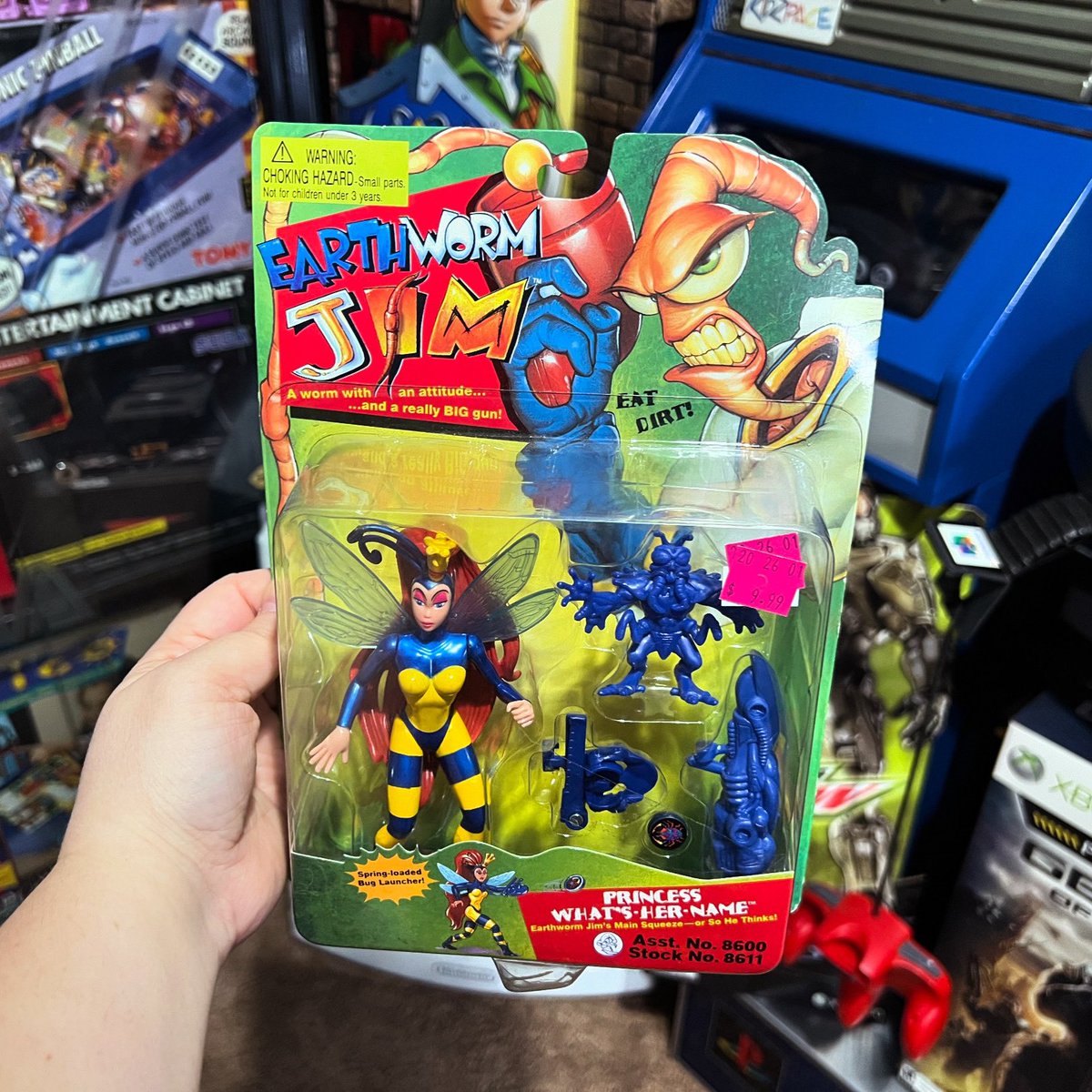 GamerAhmer's tweet image. Another Earthworm Jim figure! #princesswhatshername #earthwormjim #sega #throwback #videogames