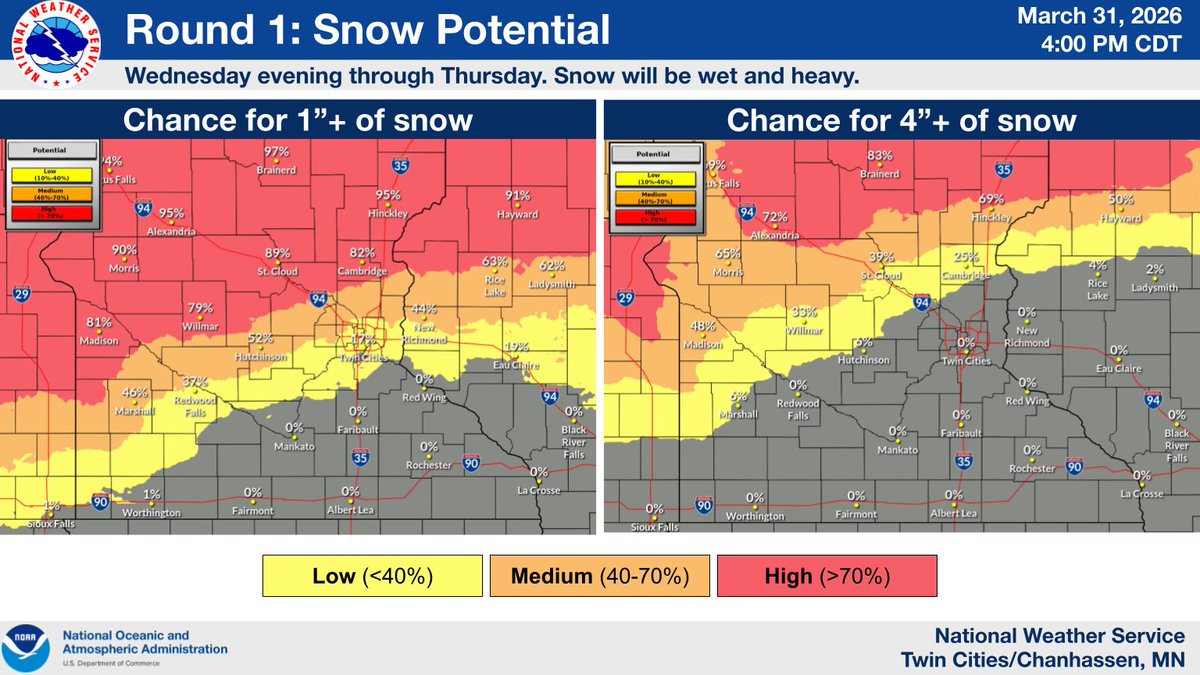 Round 1 of 2 rounds of messy Spring weather will arrive tomorrow ...