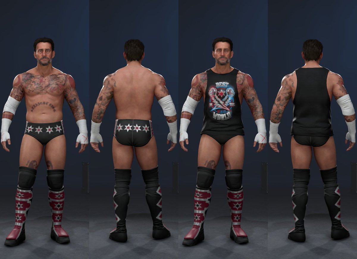 OwenSmi7161557's tweet image. Download @CMPunk #EliminationChamber 2025 attire now available on #WWE2K26 on PS5 and Xbox Series X|S. Search "OCSXIV" to find on Community Creation