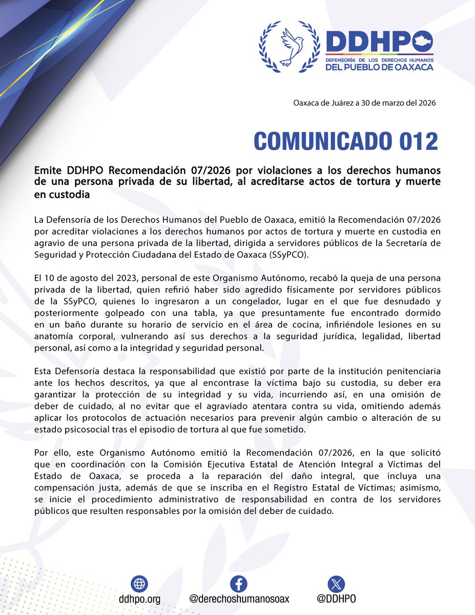 Derechos Humanos Oax tweet media