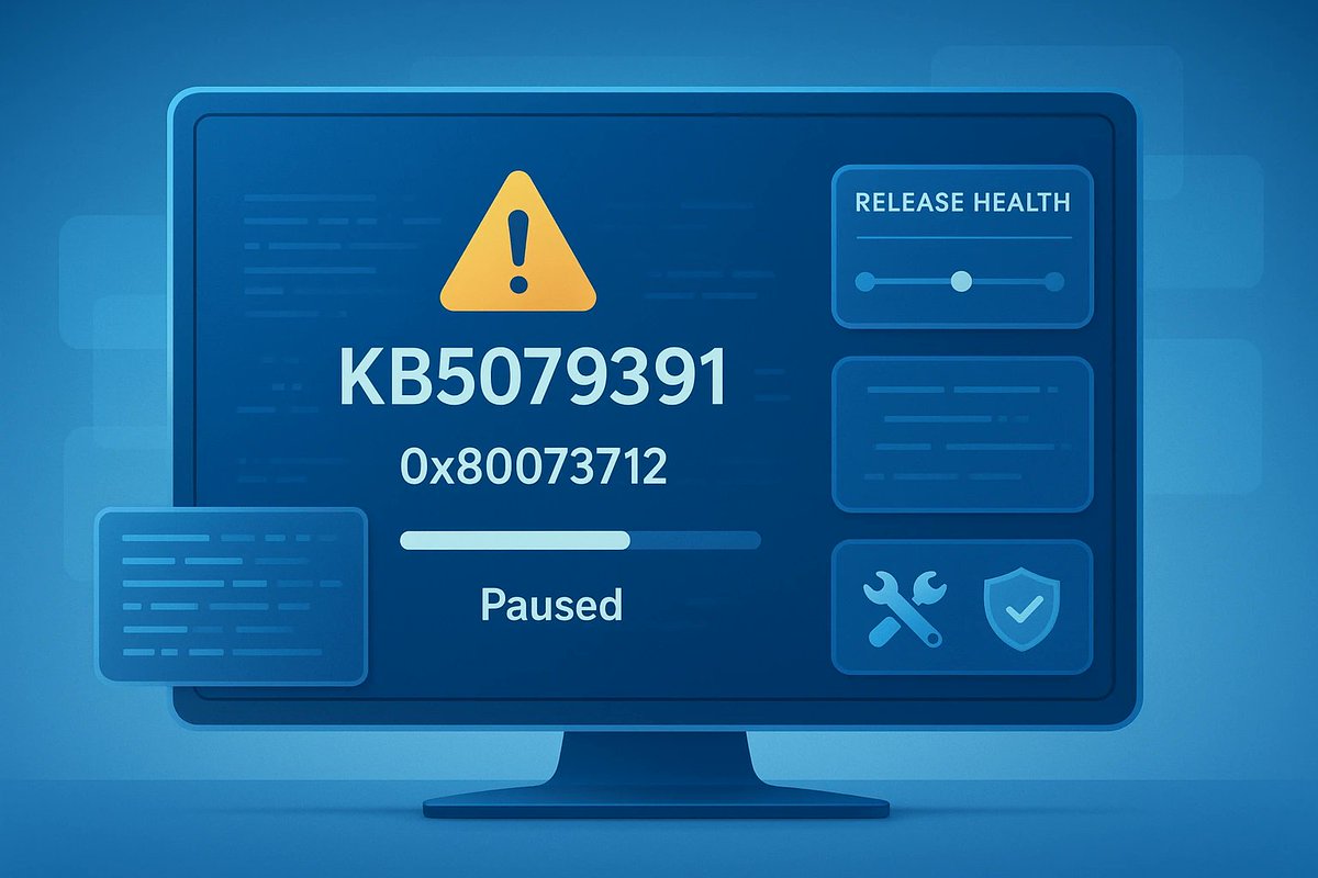 windowsforum's tweet photo. 🔥 KB5079391 paused for 0x80073712? Translation: Windows 11’s update files are missing/damaged again. Great—nothing like pausing updates to fix the update mechanism.
https://t.co/gMD2Fnc8ck
#Windows11Updates #ServicingStack #WindowsUpdateError #Kb5079391 https://t.co/Sr2s6E3KSR