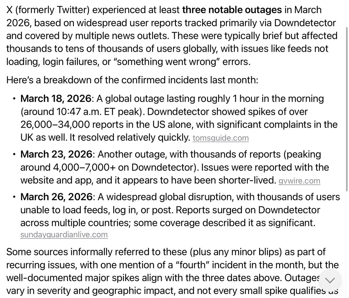 suusonline's tweet image. Met vanavond erbij, vier grote storingen deze maand. 
Ik 'leef' zowat op dit platform, dus heb er sowieso meer last van dan de gemiddelde gebruiker. Hoop dat het hierbij voorlopig blijft. #TwitterX