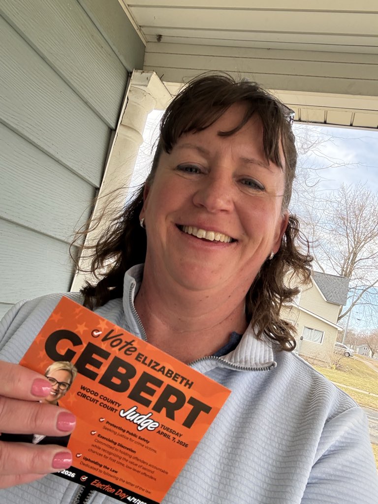 StacyKnaus's tweet photo. Knocking doors for Elizabeth Gebert today! 

Voting day is April 7!!
@LabarreShi35906 @wiz_political https://t.co/yDMUqKOqq8