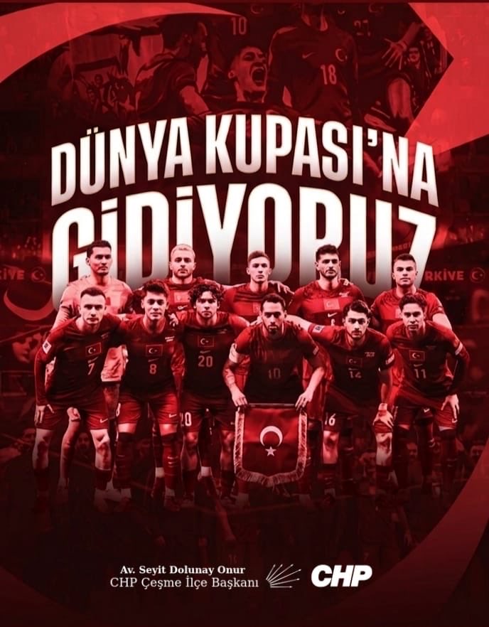 CesmeIlce's tweet photo. #BizimÇocuklar Dünya Kupası’nda! 🇹🇷
Kosova’yı mağlup ederek 24 yıllık hasreti bitiren Türkiye A Milli Futbol Takımı’mızı tebrik ediyoruz. https://t.co/HSpUKLrR8w