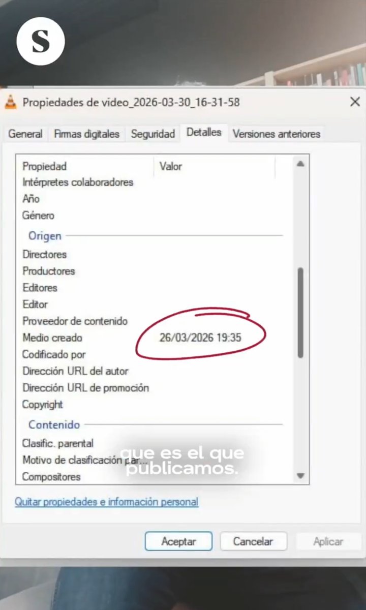 Morderkainer's tweet photo. @JulianMaciasT Pero so retrasao, si la fecha de los metadatos pone 26/03/2026 y el nombre del archivo es 2026-03-30 , que habeis hecho un video el día 30 y habeis photoshopeado los metadatos para que cuadre con lo que cuentas ahora. https://t.co/Oq3bZoCFBY