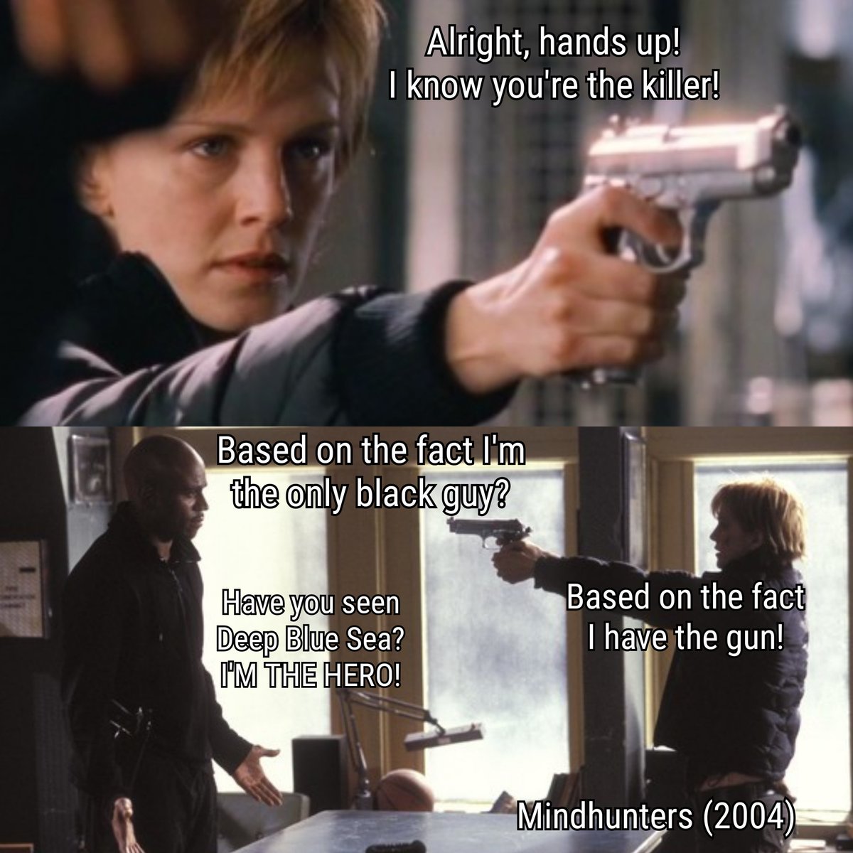 eilfmovies's tweet photo. On the latest episode of Everything I Learned From Movies we're joined by Mike of The @Grindpod Podcast to discuss the 2004 thriller Mindhunters starring everyone's favorite rapping actor (Rap-tor?) LL Cool J!!!

https://t.co/VKjxgnxDoq https://t.co/xjxTuWGtmv