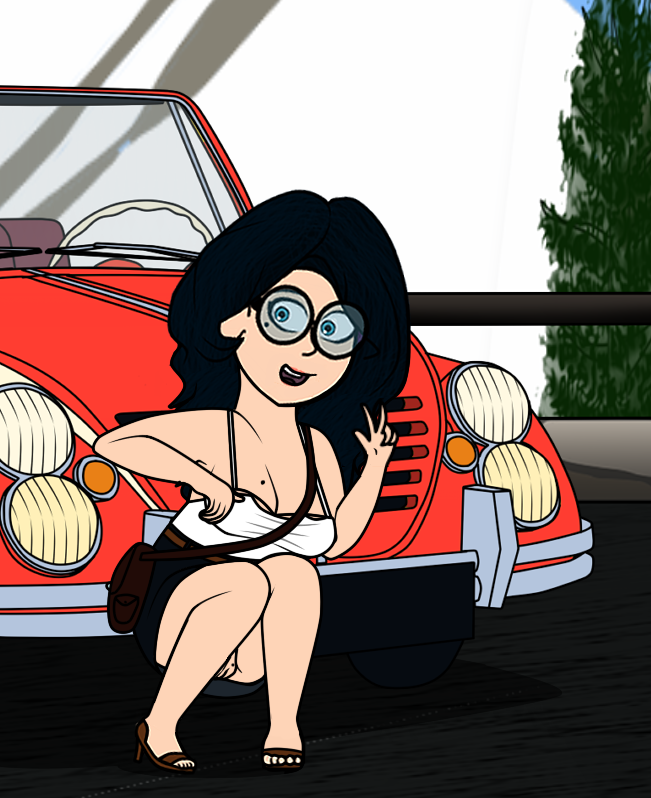 Red convertible Sylvia.
Also, is anyone going to tell her 'the front entrace' is visible?
#nsfw