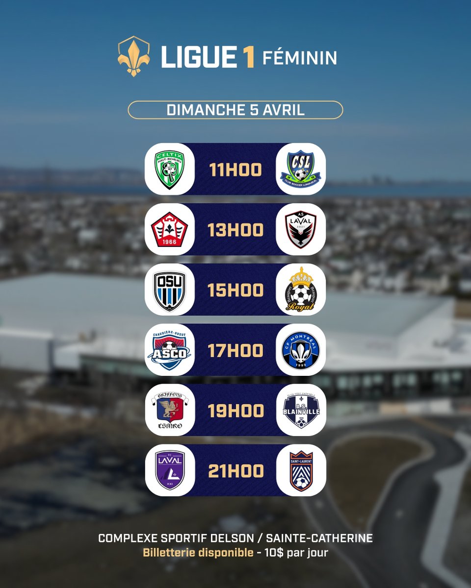 LS_PRO_QC's tweet photo. La saison 2026 de LS PRO démarre officiellement cette fin de semaine avec la 1ère journée de Ligue 1 Québec. 🤩

12 MATCHS sur 2 JOURS, au même endroit, découvrez le programme.🍿

🎟️ Billets disponibles : https://t.co/OmCeazncEy https://t.co/vjmFEhzwk0