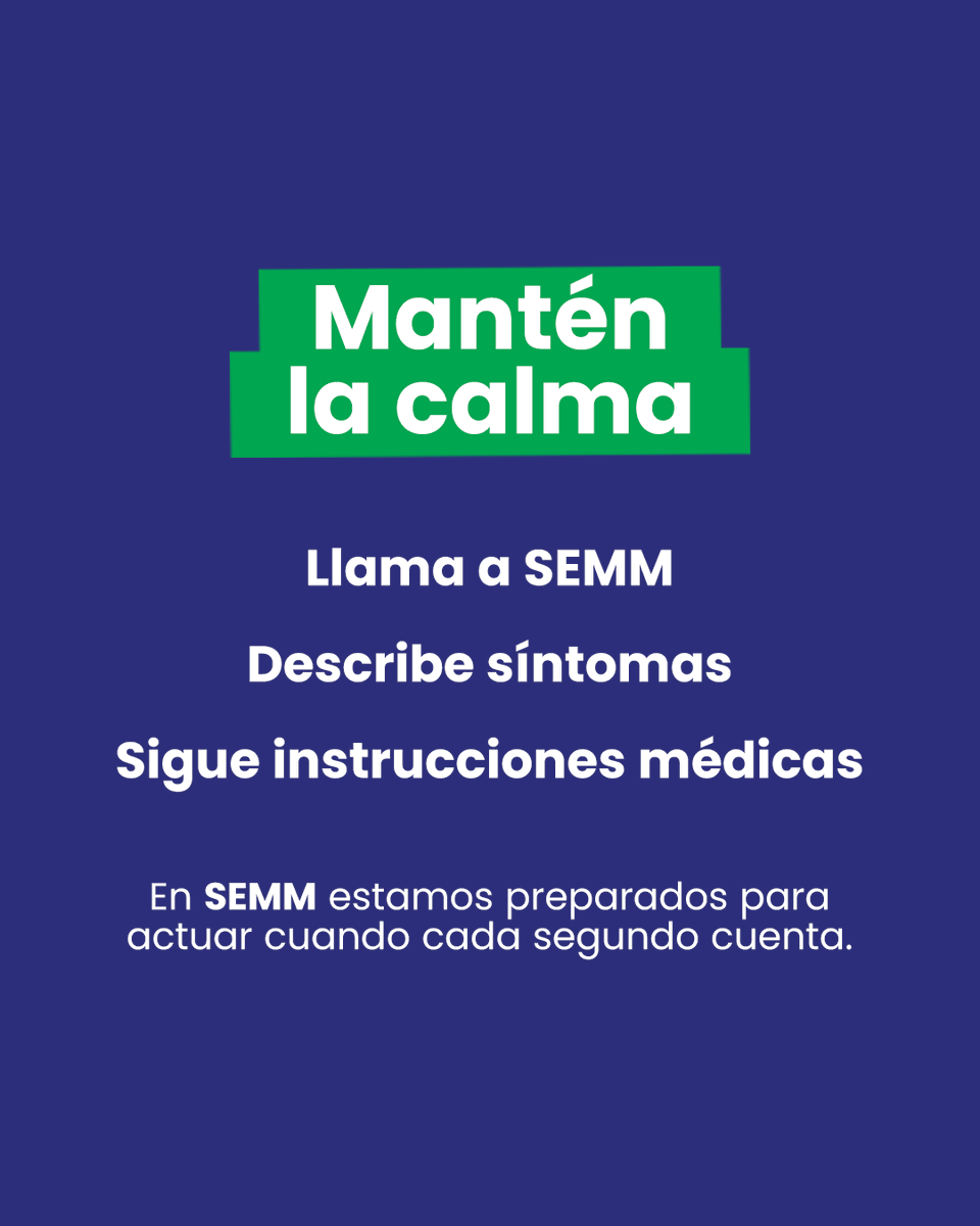 En una emergencia, cada segundo cuenta ⏱️
Saber cómo actuar puede marcar la diferencia.
Respira, mantén la calma y sigue estos pasos.
En SEMM, estamos listos para cuidarte cuando más lo necesitas 🚑💙
📞 Afíliate hoy. 366-0122 | WhatsApp 6618-4122