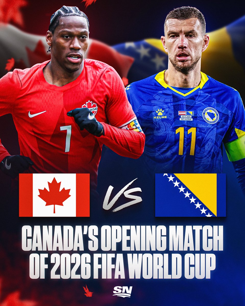 THE STAGE IS SET 🇨🇦🇧🇦

Canada will play Bosnia and Herzegovina in their opening match of the 2026 FIFA World Cup ⚽️
