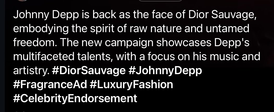 GatsbyV82246's tweet photo. Looking forward to the new campaign
#JohnnyDepp
#Dior #Diorbeauty #DiorSauvage @Dior
#JohnnyDeppLegendary
#JohnnyDeppLoved
Credit to the owner/s
https://t.co/bSHPixh0df