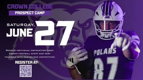 BryceFeucht's tweet photo. Blessed to receive an invite to the Prospect Camp at Crown College. Excited for the opportunity to compete and get better. #AGTG

@CrownCollegeFB @EShourds5 @RosemountMNFB https://t.co/0lKeFQYfzo