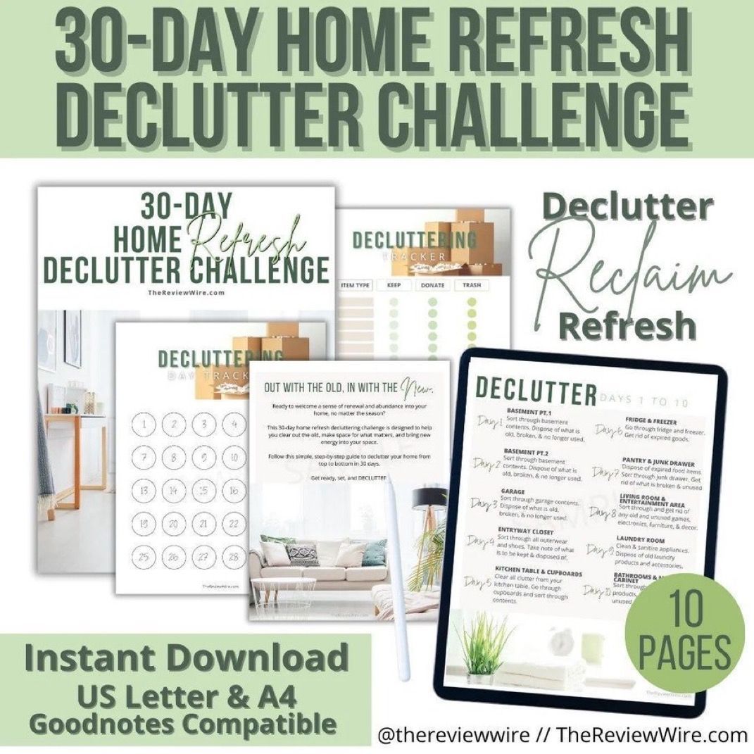 TheReviewWire's tweet photo. 🍃 Printable 30-Day Home Refresh Declutter Challenge
https://t.co/TkSsVoNqZ1…
#SpringRefresh #Printables
#DeclutterChallenge
#HomeOrganization https://t.co/Q5yjvNIh1K