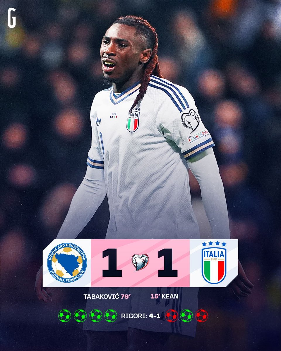 lucarango88's tweet photo. Amarezza terribile, siamo fuori per la terza volta consecutiva dai mondiali, da non credere.

💔 

#BosniaItalia 🇮🇹 https://t.co/18W52FENLT