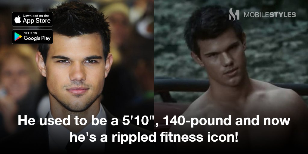 mobilestylesapp's tweet image. Between the first and second Twilight films, his character grew into a powerful werewolf. 

That meant he needed to gain 30 pounds of muscle in a year. Which Taylor Lautner did. ⭐

#mobilestyles #mobilestylesapp #TaylorLautner #TwilightNewMoon #bodytransformation