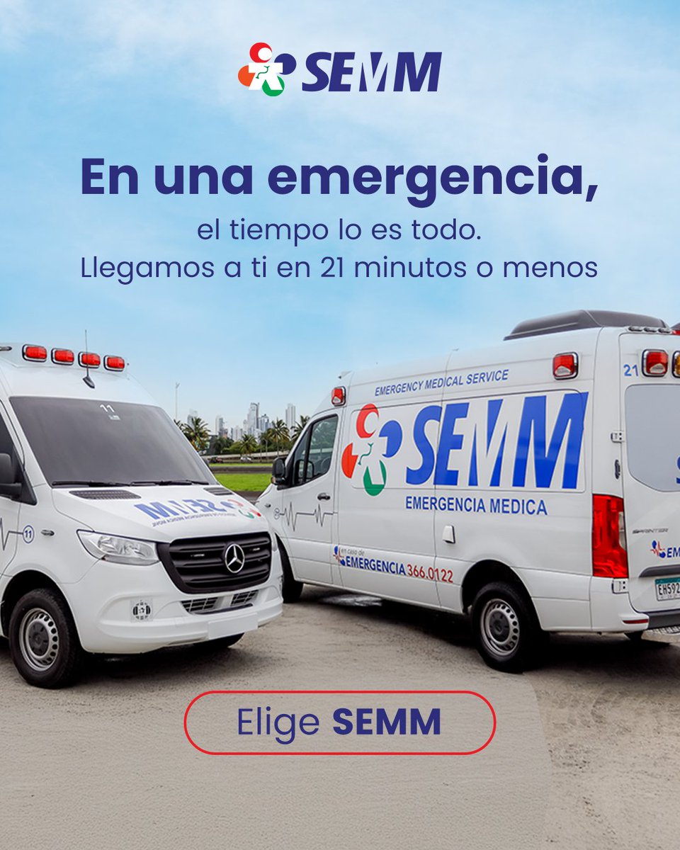 En esos momentos donde todo pasa tan rápido… necesitas saber que alguien llegará a tiempo 💙
En SEMM estamos contigo en 21 minutos o menos.
Porque tu bienestar no puede esperar.
📞 Afíliate hoy. 366-0122 | WhatsApp 6618-4122