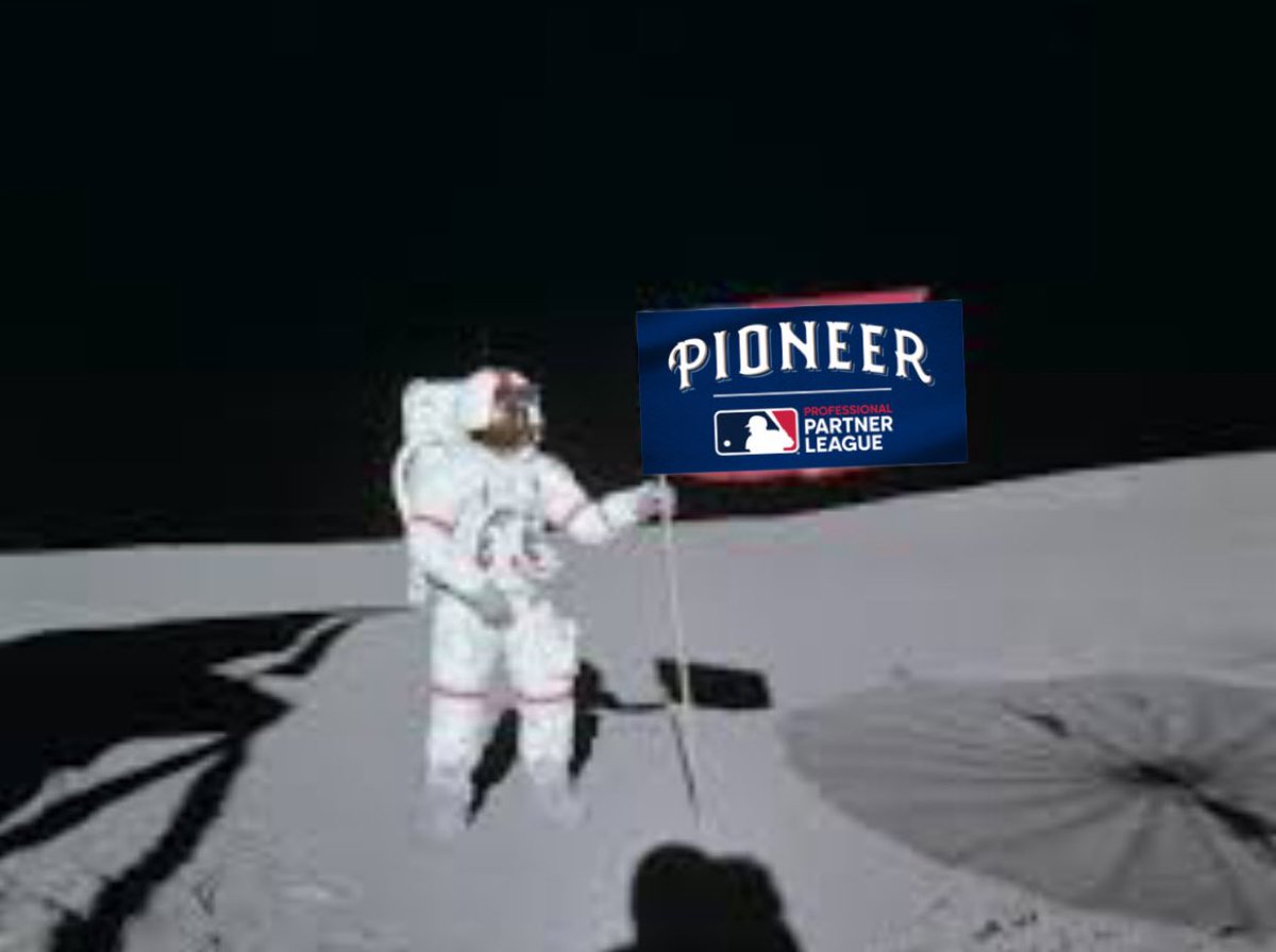 scoopshall's tweet photo. @tylerrpetersen @indyballpod I heard the Pioneer League was the first to land on the moon https://t.co/1gRmbjV6dj