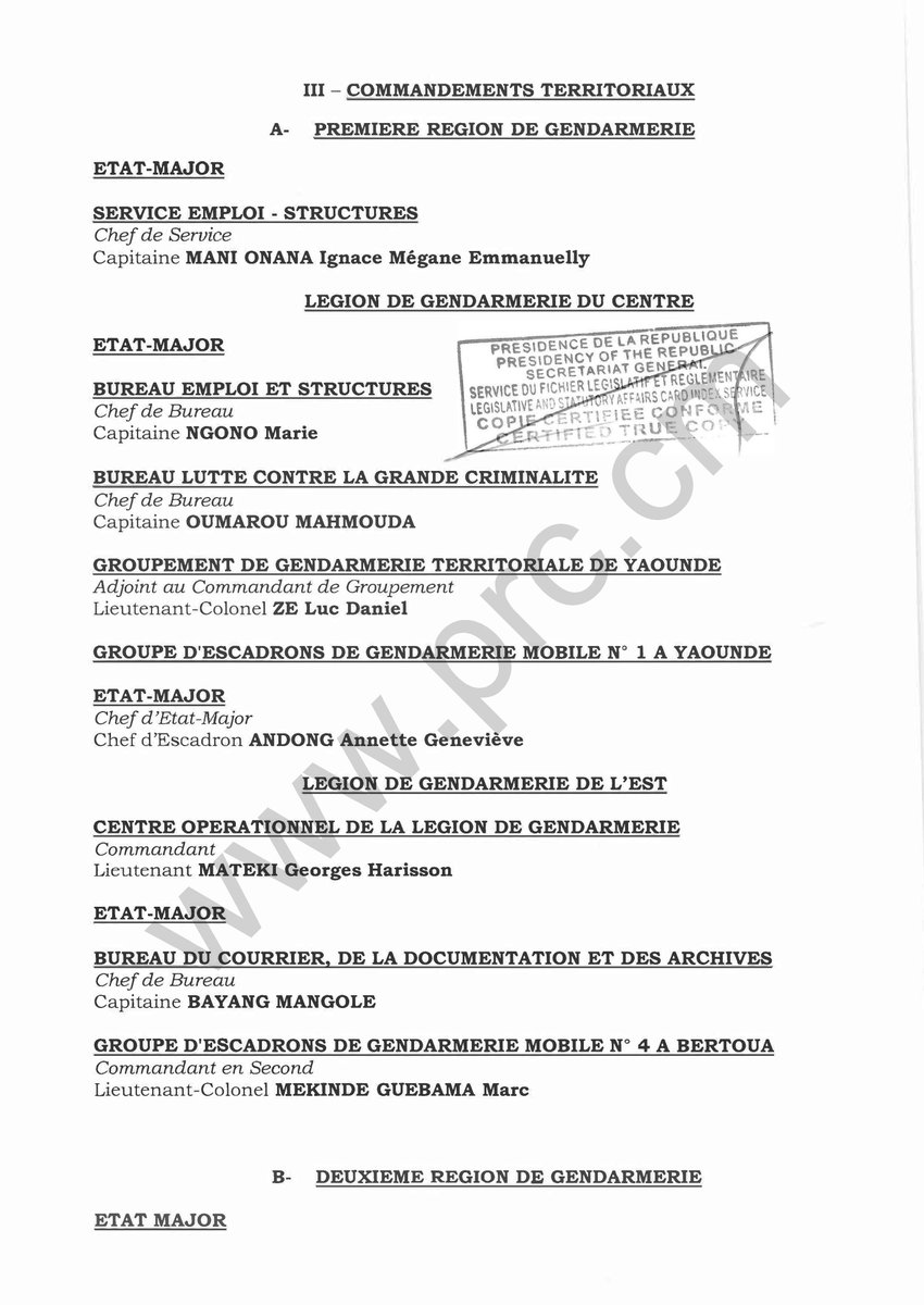 PR_Paul_BIYA's tweet photo. Arrêté N°0243/CAB/PR du 31 mars 2026 portant nomination de responsables au Ministère de la Défense.

#PaulBiya
#Cameroun
1/2 https://t.co/0vGjOn3cVw