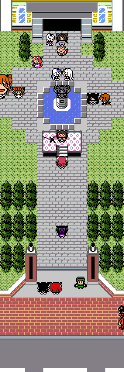 今日から登校日ですか？頑張ってください。
トレセン正門前と女神像前です。
#ウマ娘