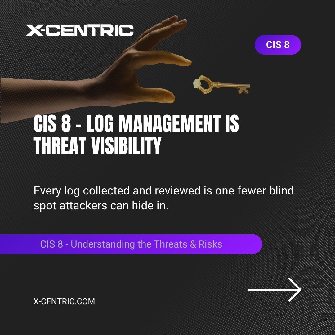 x_centric's tweet photo. The biggest blind spot isn't a missing tool — it's a log no one is reviewing. 👀 See how unmonitored logs lead to breaches in our CIS 8 Threats &amp; Risks breakdown. 

POST 2 of 2

#CyberSecurity #CISControls #AuditLogs #SecureHabits https://t.co/uAbp2quOcE