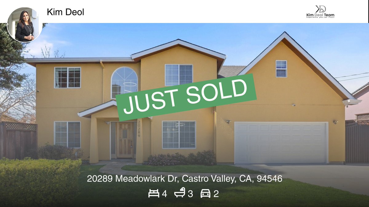 TheDeolTeam's tweet photo. 🛌 4 🛀 3 🚘 2
📍 20289 Meadowlark Dr, Castro Valley, CA, 94546

Another success story! Overjoyed for my extended family! RateMyAgent.
CA 01458721
https://t.co/PYExcssm5Y

...
#ratemyagent #realestate #Intero_Real_Estate_Services https://t.co/3ax7MbsXCI