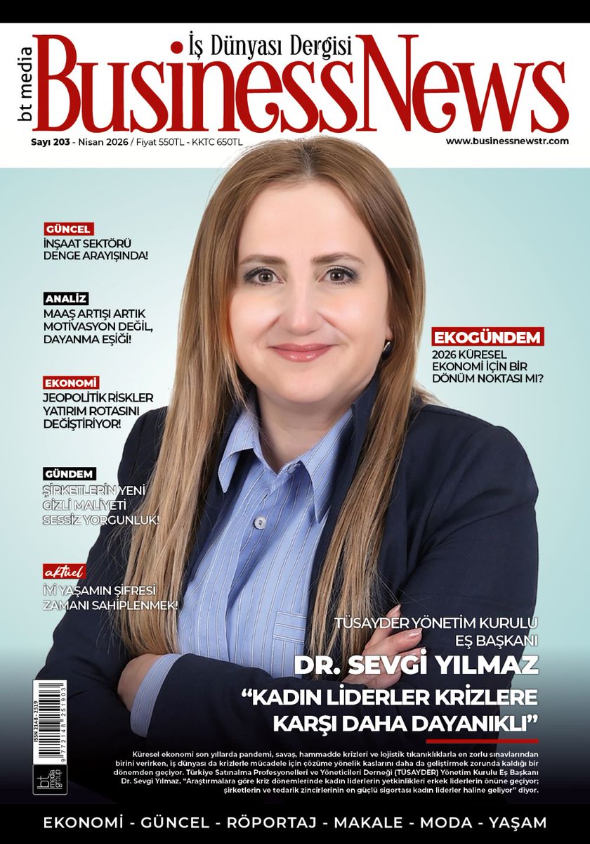 NİSAN 2026 SAYIMIZ HAYIRLI OLSUN!
Dijital edisyonlarımız; turktelekom.com.tr / magzter.com / dmags.net / pressreader.com platformlarında!
Keyifli okumalar dileriz... businessnewstr.com
<a href="/sevgiyster/">Dr. Sevgi Yılmaz (PhD)</a> <a href="/Nagihanalan/">Nagihan Alan</a> <a href="/TUSAYDER/">TÜSAYDER</a> <a href="/TUSAYDER_TR/">TÜSAYDER</a>