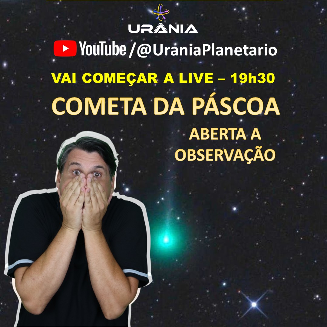 🚨 AO VIVO HOJE às 19h30

O Cometa da Páscoa (C/2026 A1) mudou de novo

Além da análise atualizada do cometa, vou lançar ao vivo a Escala Calil, um novo método para descobrir se um objeto celeste realmente pode ser visto no céu da sua cidade.

👉 youtube.com/live/Ppk4P2g3k…