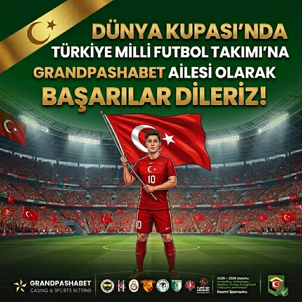 Dünya Kupası'nda sahneye çıkacak olan Bizim Çocuklar'a, Grandpashabet Ailesi olarak yürekten başarılar dileriz! 🇹🇷❤️

Gönlümüz sizinle, gücümüz desteğinizle! Kupa yolunda tüm Türkiye tek yürek! 🏆⚽

#Türkiye #DünyaKupası #BizimÇocuklar #Grandpashabet #MilliTakım #KupaYolunda