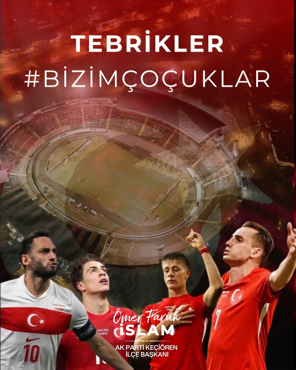 Haydi #bizimçocuklar, şimdi dünya sahnesinde tarih yazma zamanı! 

Dünya Kupası’na katılan ve bizlere büyük bir gurur yaşatan Milli Takımımızı gönülden tebrik ediyoruz.

<a href="/RTErdogan/">Recep Tayyip Erdoğan</a> 
<a href="/hakanhanozcan/">Hakan Han ÖZCAN 🇹🇷</a> 
<a href="/AkpartiAnkara/">AK Parti Ankara</a> 
<a href="/omerfarukislam/">Ömer Faruk İSLAM</a>
