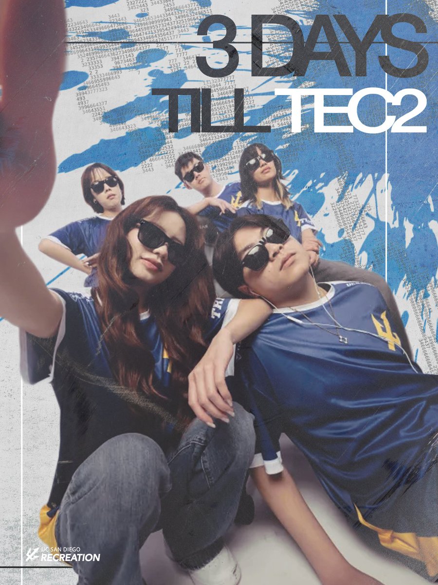 🚨 3 DAYS TILL TEC2 🚨

T-Minus 3 days till the launch of TEC2 at UCSD! We will be hosting giveaways and more!

📅 April 3rd

⚠️Open house portion is only open to students (Alumni event will be held prior to Open House from 5-7pm)⚠️

#ucsd #ucsandiego #esports #grandopening