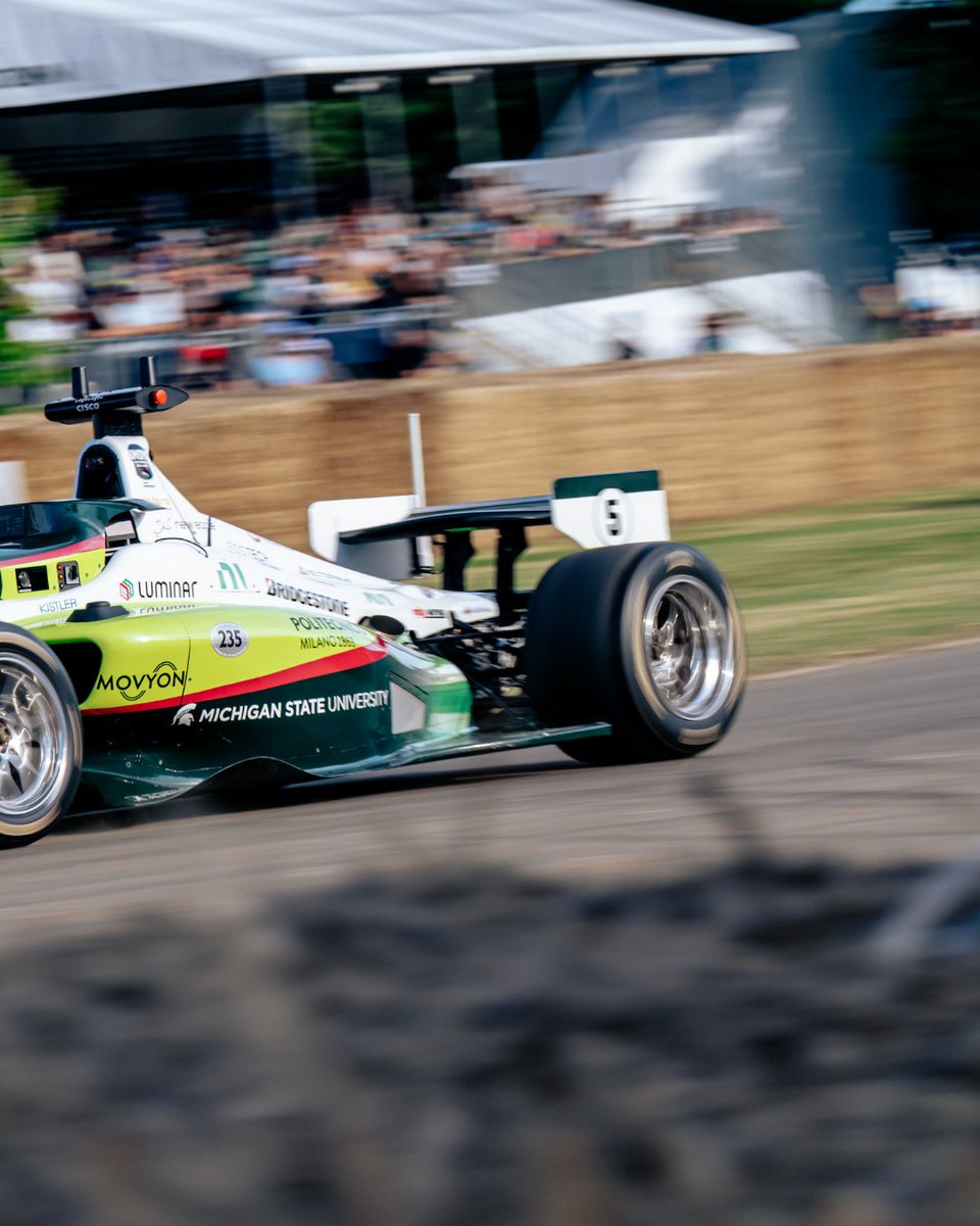 fosgoodwood's tweet image. Indy Autonomous brought its Dallara-designed driverless car to #FOS back in 2024 and proceeded to break the autonomous Hill record with a 66.37 secs run. The previous record was held by Roborace with its DevBot 2.0 clocking a 66.96-second run. The IAC AV-224 made the