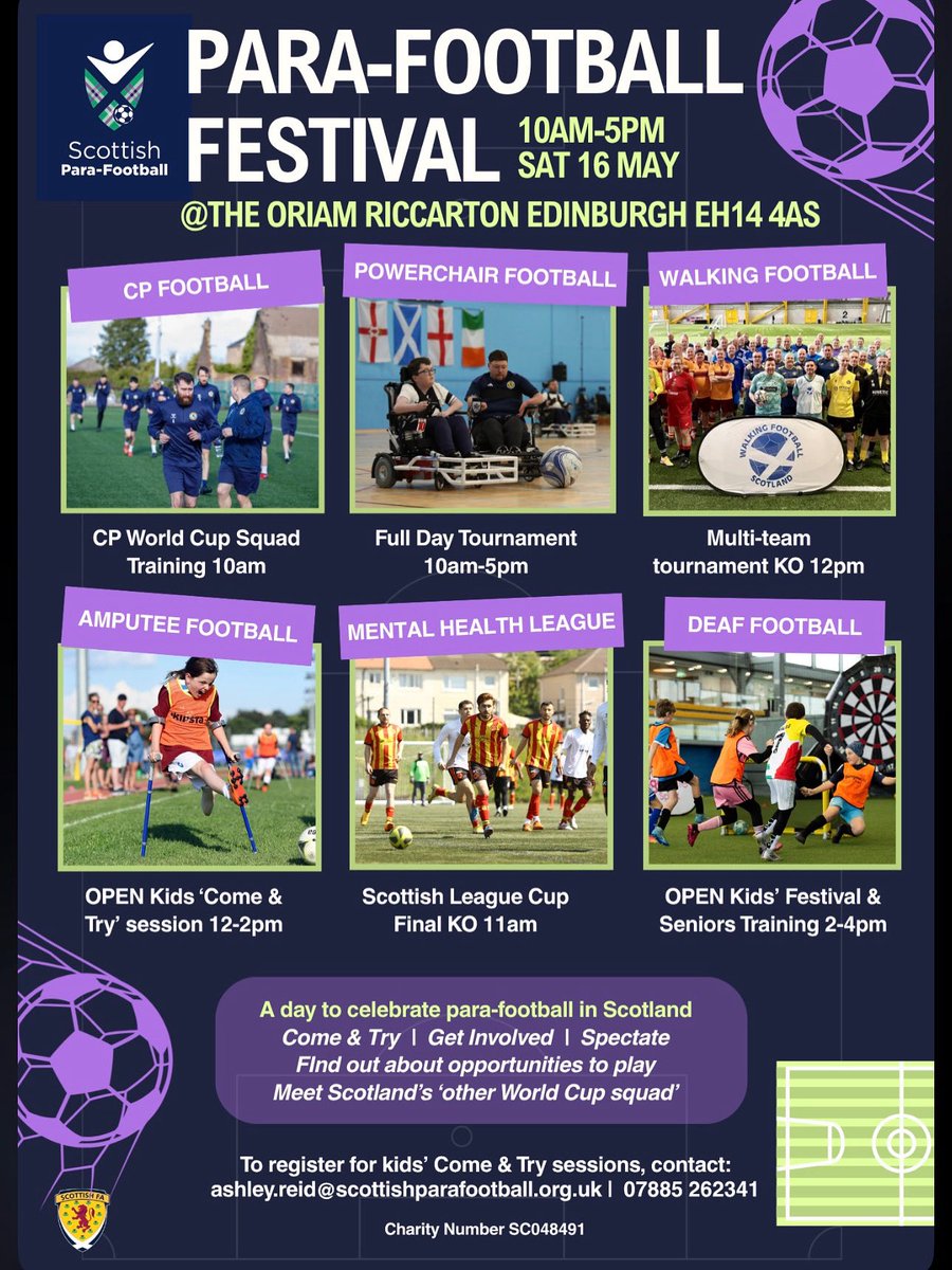 Very excited to announce one of a series of festivals to celebrate the fantastic activity taking place in ParaFootball across Scotland! 

<a href="/ScottishFA/">Scottish FA</a> <a href="/comedyray/">Ray Bradshaw</a>