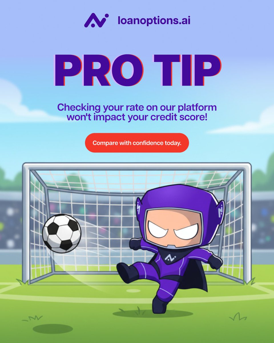loanoptions_ai's tweet photo. We know checking your loan rate can feel like a lot, but not with us! 

Using our platform to compare rates will NOT impact your credit score. Seriously!

Compare with confidence today and score a great deal without the worry: https://t.co/dr90qlnwlH https://t.co/rcyziEpjGl