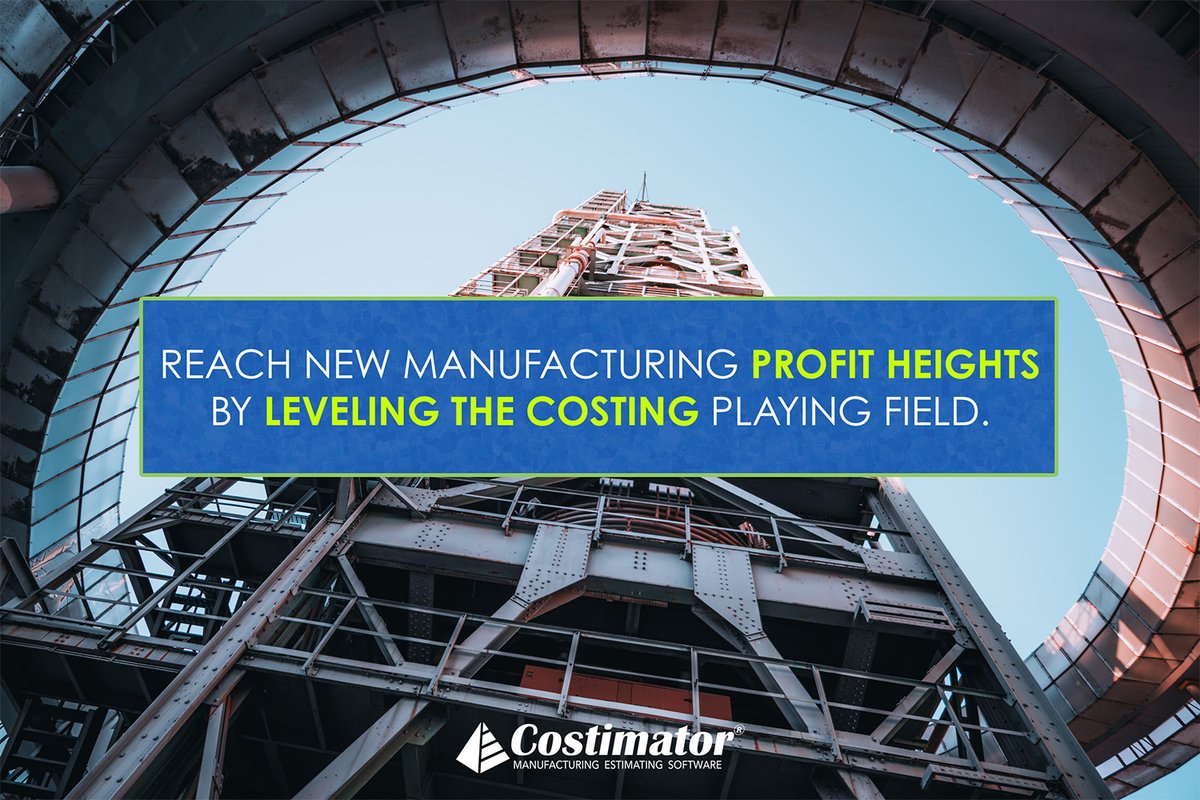 Costimator's tweet photo. Reach New Manufacturing Profit Heights by Leveling the Costing Playing Field.
Discover how Costimator: Estimating and Quoting Software for Manufacturers will get you there.
Get a Free Demo:
https://t.co/N9GMAK9Lia https://t.co/j0Wqq4Tzdq