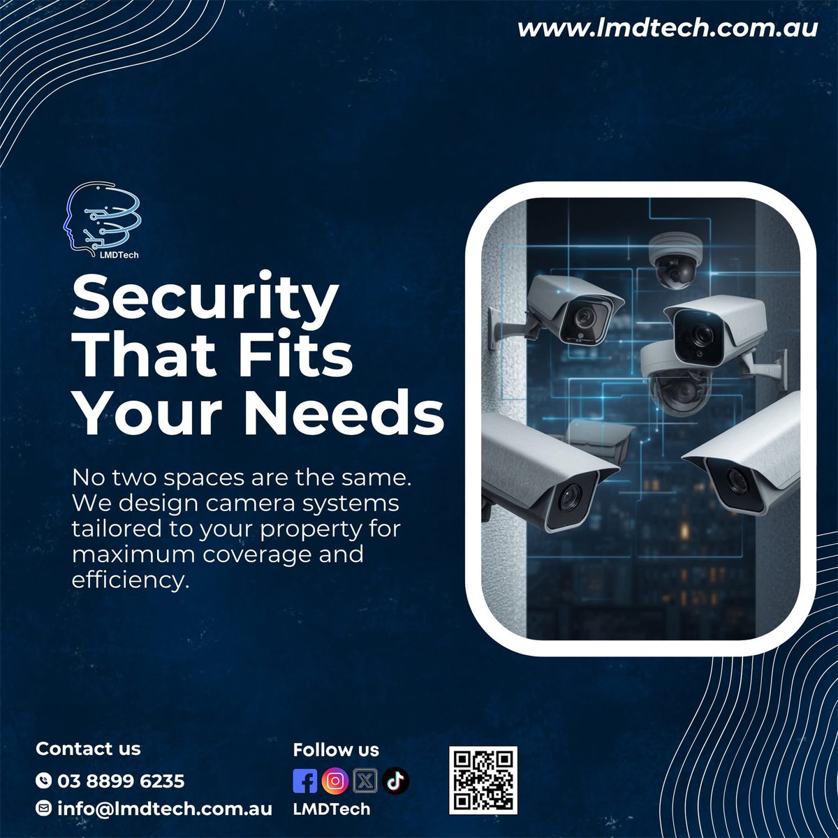 LmdTech's tweet image. Designed for your space. Built to protect.
We create tailored camera solutions that deliver efficient coverage and reliable security where you need it most.

🛡️ Smarter protection starts here.

#CCTVSolutions #SmartProtection #SecurityTechnology #CustomIT #LMDTech