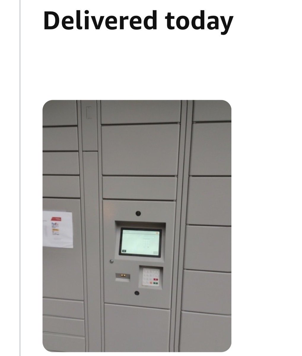 GregKamp's tweet photo. @amazon 2 products purchased. Notification of delivery on a curb. Driver says left with a receptionist OR in the lobby. @Amazon says they will replace items. Today photo of the lockers. Delivered no code to open. Prime member for years. Look at photos. https://t.co/EZ2RqfDohf