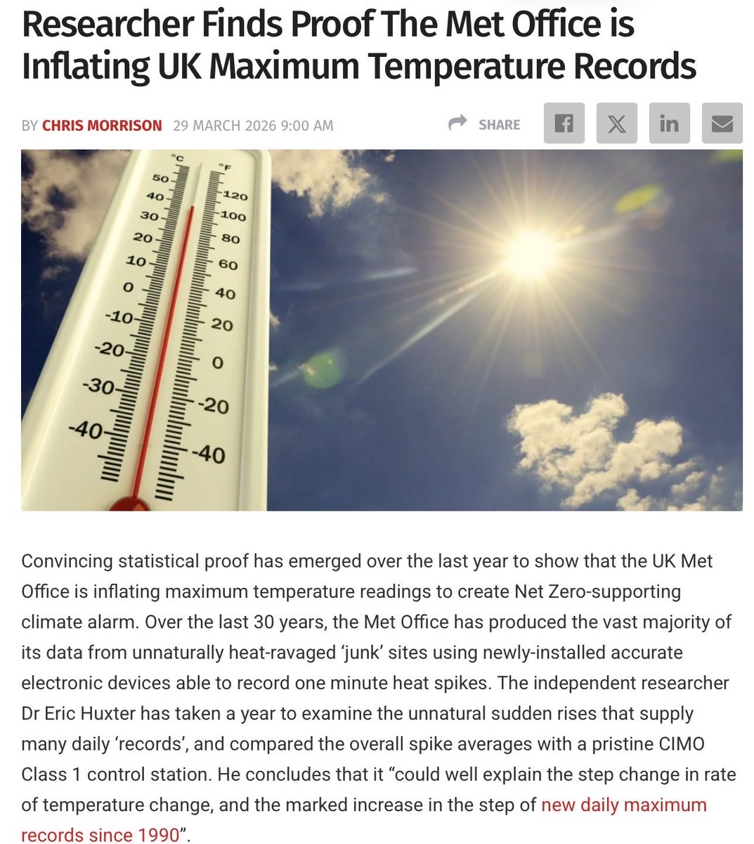KeillerDon's tweet image. Misinformation from the Met. Orifice.
#ClimateScam
#ClimateCrisis 

dailysceptic.org/2026/03/29/sta…